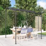 Copertină, antracit, 2×2,3 m, 180 g/m², material textil și oțel