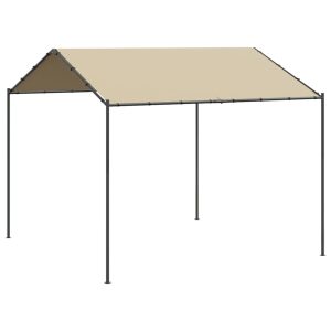 Cort cu baldachin, bej, 4×4 m, oțel și material textil
