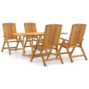 Set masă pentru grădină, lemn masiv de tec, 5 piese