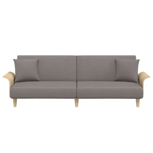 Canapea extensibilă cu cotiere, gri taupe, textil