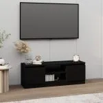 Comodă TV cu ușă, negru, 102x30x36 cm