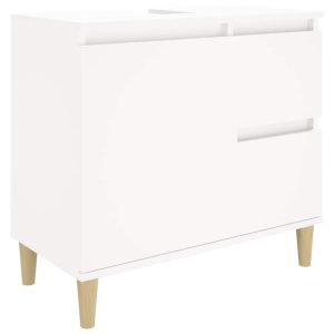 Dulap de baie, alb, 65x33x60 cm, lemn prelucrat