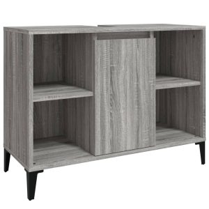 Dulap de chiuvetă, gri sonoma, 80x33x60 cm, lemn prelucrat