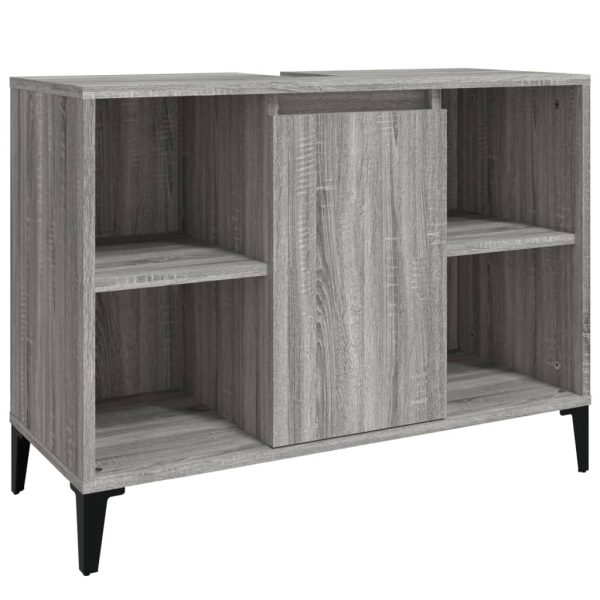 Dulap de chiuvetă, gri sonoma, 80x33x60 cm, lemn prelucrat