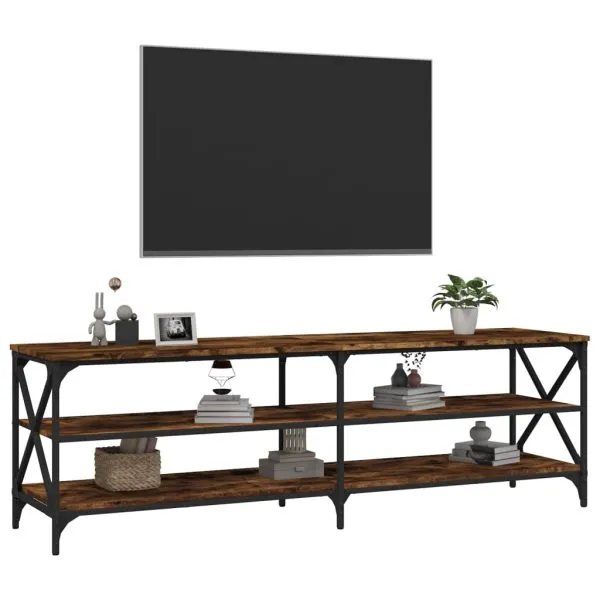 Comodă TV, stejar fumuriu, 160x40x50 cm, lemn prelucrat