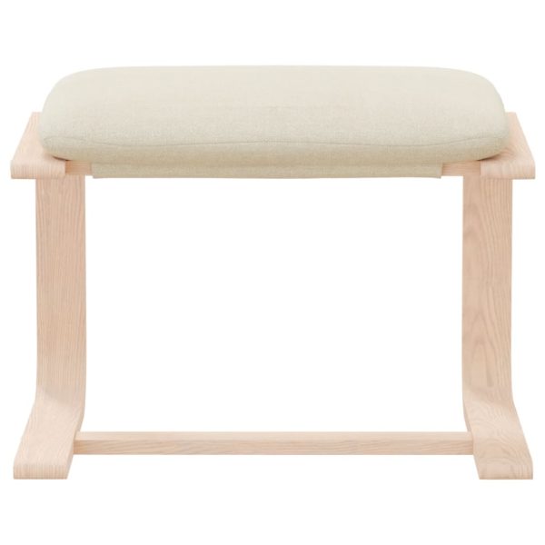 Taburet, crem, 60x60x39 cm, material textil