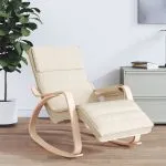 Scaun balansoar din țesătură crem