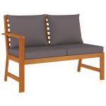 Set mobilier de grădină cu perne, 7 piese, lemn masiv de acacia
