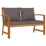 Set mobilier de grădină cu perne, 9 piese, lemn masiv de acacia
