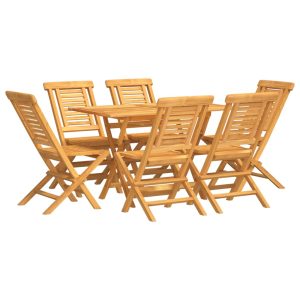 Set mobilier de grădină, 7 piese, lemn masiv de tec