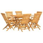 Set mobilier de grădină, 7 piese, lemn masiv de tec