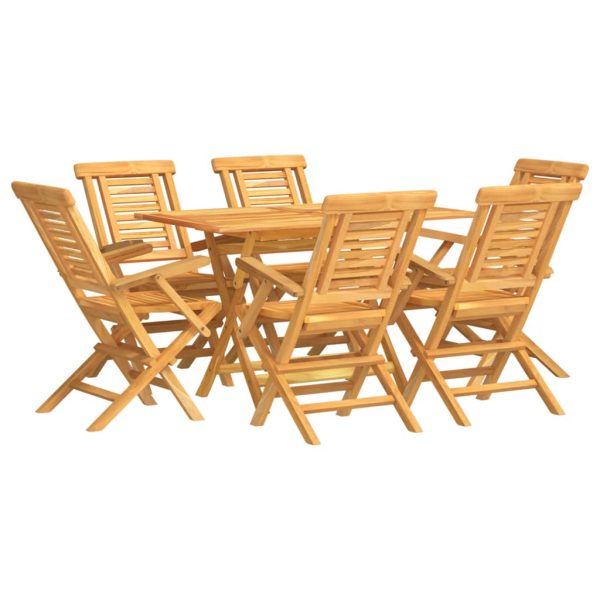 Set mobilier de grădină, 7 piese, lemn masiv de tec