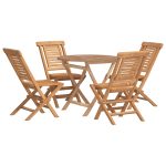 Set masă pentru grădină, lemn masiv de tec, 5 piese