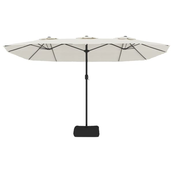 Umbrelă de soare cu două capete, alb nisipiu, 449×245 cm