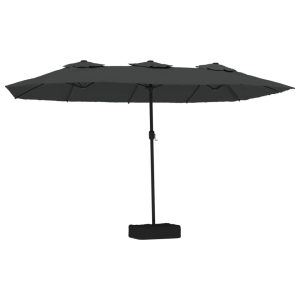 Umbrelă de soare cu două capete, antracit, 449×245 cm