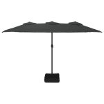 Umbrelă de soare cu două capete, antracit, 449×245 cm