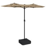 Umbrelă de grădină cu două capete, taupe, 316×240 cm