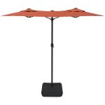Umbrelă de grădină cu două capete, cărămiziu, 316×240 cm