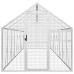 Volieră de păsări, argintiu, 1,79x8x1,85 m, aluminiu
