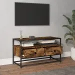 Comodă TV, stejar afumat, 80x35x45 cm, lemn prelucrat