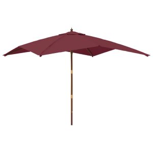 Umbrelă de grădină stâlp din lemn, roșu bordo, 300x300x273 cm