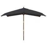 Umbrelă de grădină stâlp din lemn, negru, 300x300x273 cm