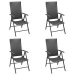 Set mobilier de grădină, 5 piese, negru, poliratan