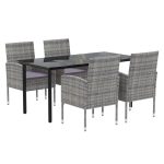 Set mobilier de grădină cu perne, 5 piese, antracit, poliratan