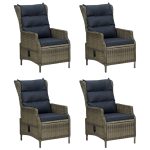 Set mobilier de grădină, 5 piese, maro, poliratan