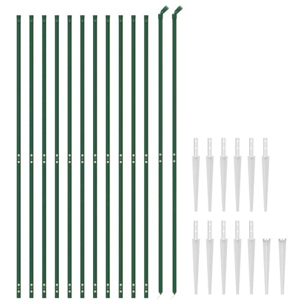 Gard plasă de sârmă cu țăruși de fixare, verde, 1,8×25 m