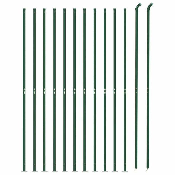 Gard plasă de sârmă cu bordură, verde, 2×25 m