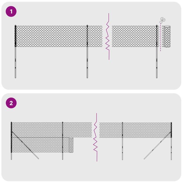 Gard plasă de sârmă, antracit, 2,2×25 m