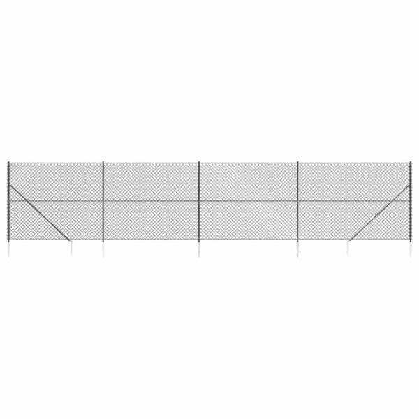 Gard plasă de sârmă cu țăruși de fixare, antracit, 1,8×10 m