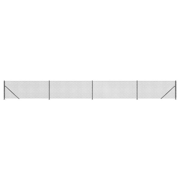 Gard plasă de sârmă cu bordură, antracit, 0,8×10 m
