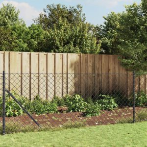 Gard plasă de sârmă cu bordură, antracit, 1,1×10 m