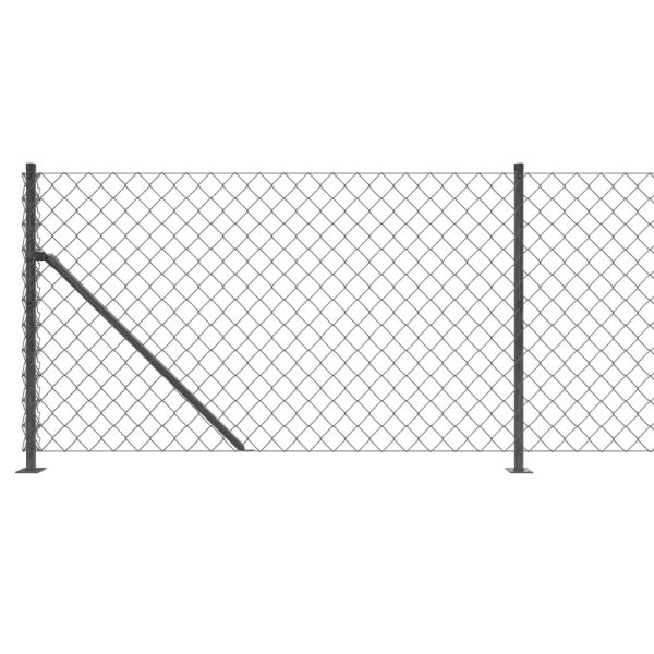 Gard plasă de sârmă cu bordură, antracit, 0,8×25 m