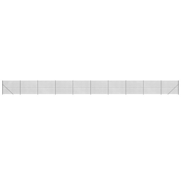 Gard plasă de sârmă cu bordură, antracit, 2,2×25 m