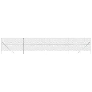 Gard de plasă de sârmă, argintiu, 2,2×10 m