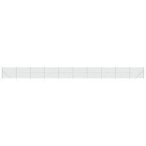 Gard plasă de sârmă cu bordură, argintiu, 1,8×25 m