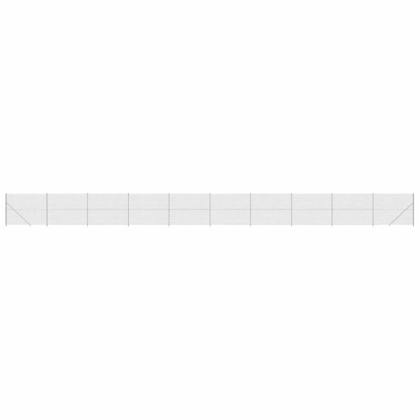 Gard plasă de sârmă cu bordură, argintiu, 2,2×25 m