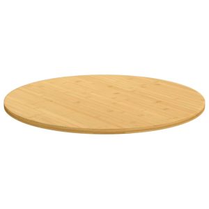 Blat de masă, Ø80×1,5 cm din bambus