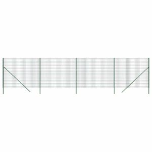 Gard plasă de sârmă, verde, 2×10 m, oțel galvanizat