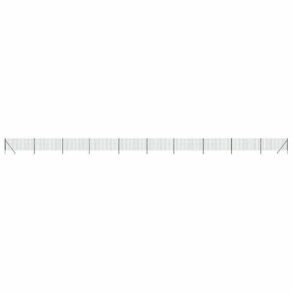 Gard plasă de sârmă, verde, 0,8×25 m, oțel galvanizat