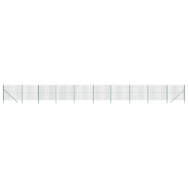 Gard plasă de sârmă, verde, 1,4×25 m, oțel galvanizat