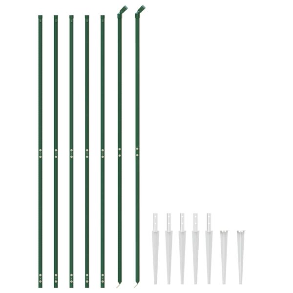 Gard plasă de sârmă cu țăruși de fixare, verde, 2×10 m
