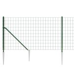 Gard plasă de sârmă cu țăruși de fixare, verde, 1,1×10 m