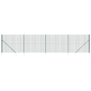 Gard plasă de sârmă cu țăruși de fixare, verde, 1,6×10 m