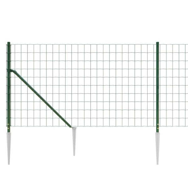 Gard plasă de sârmă cu țăruși de fixare, verde, 1×25 m