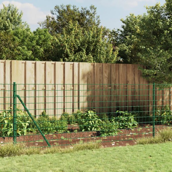 Gard plasă de sârmă cu țăruși de fixare, verde, 1×25 m