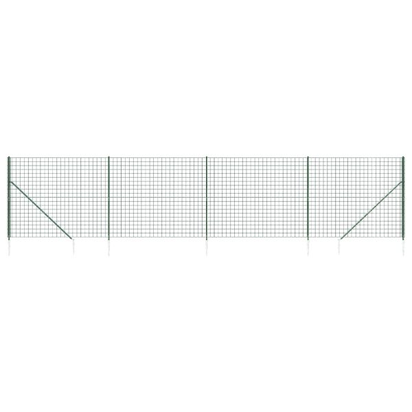 Gard plasă de sârmă cu țăruși de fixare, verde, 2,2×10 m